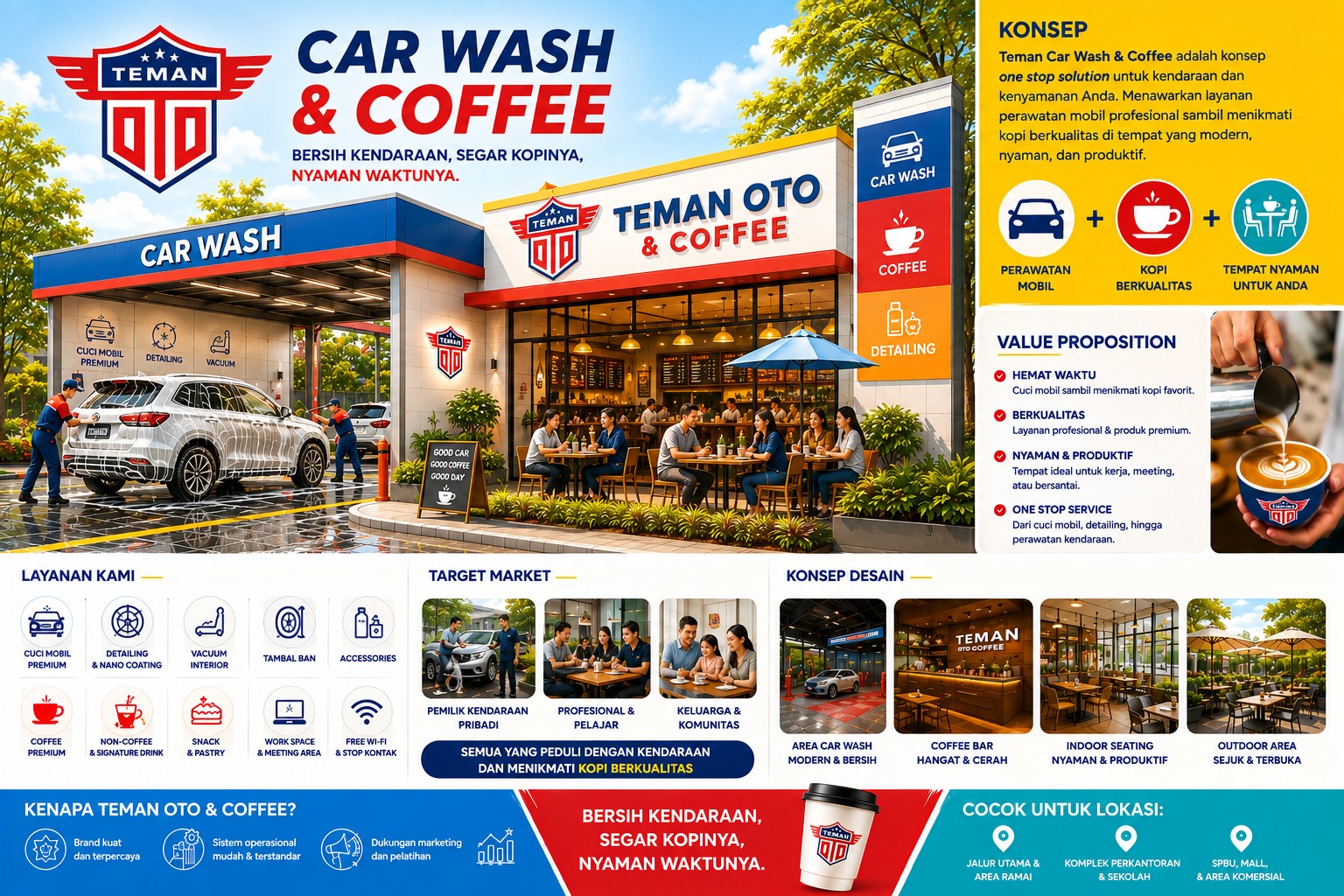 Franchise Teman Oto & Coffee: Peluang Usaha Car Wash Modern dan Cafe 2 in 1 Anti Krisis